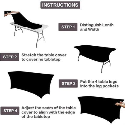 6 FT Black Spandex Table Cover