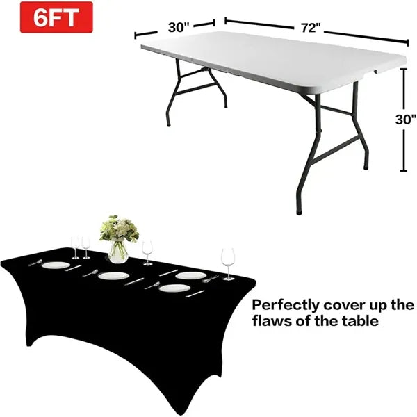 6 FT Black Spandex Table Cover
