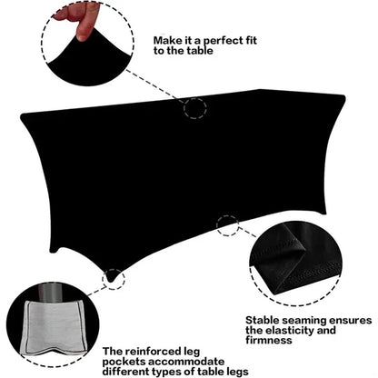 6 FT Black Spandex Table Cover