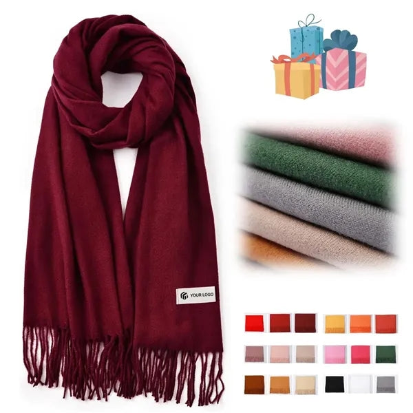 Christmas gift warm soft classic tassel winter scarf shawl
