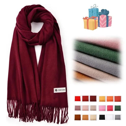 Christmas gift warm soft classic tassel winter scarf shawl
