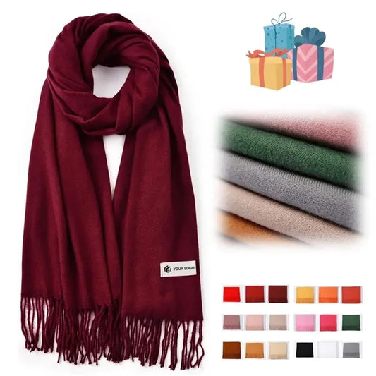 Christmas gift warm soft classic tassel winter scarf shawl