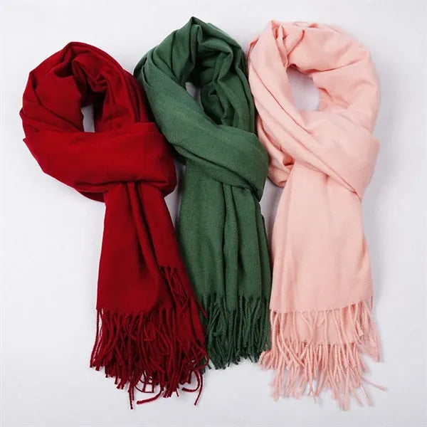 Christmas gift warm soft classic tassel winter scarf shawl