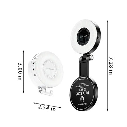Adjustable compact mirror magnetic phone selfie light