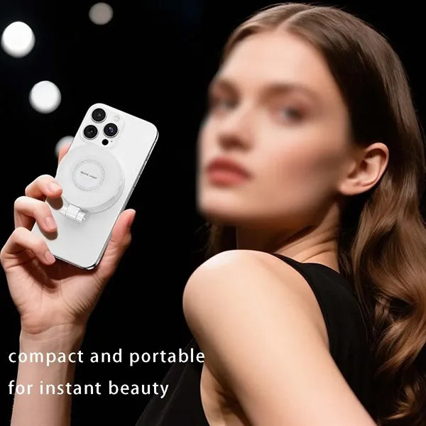 Adjustable compact mirror magnetic phone selfie light