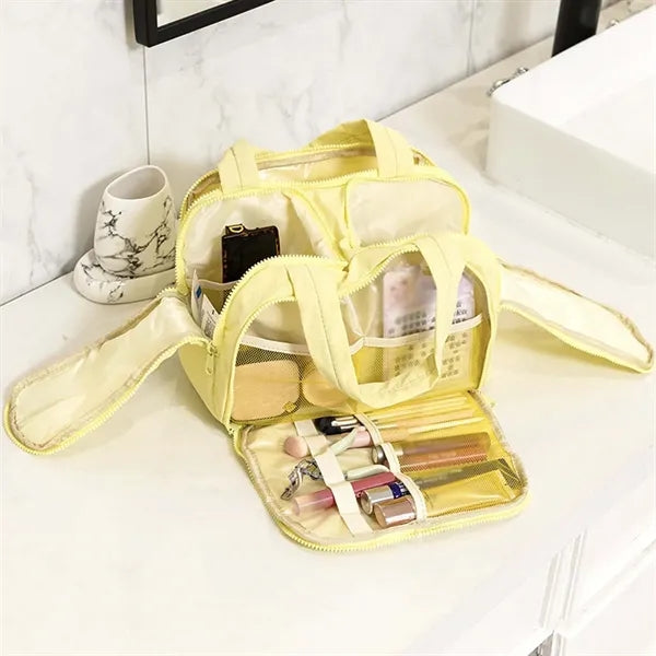 Travel essentials spacious makeup organizer toiletry bag