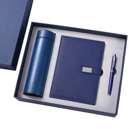A5 Leather Notebook Insulated Thermos And Pen Gift Set
