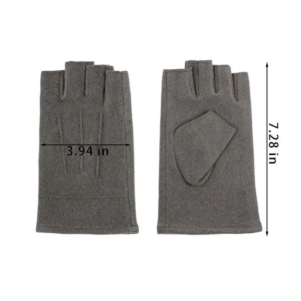 Cycling driving outdoor winter warm fingerless gloves