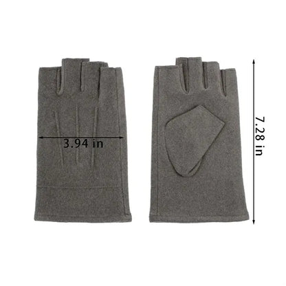 Cycling driving outdoor winter warm fingerless gloves