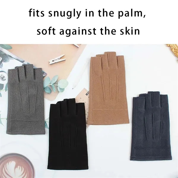 Cycling driving outdoor winter warm fingerless gloves