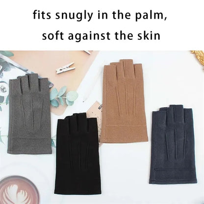 Cycling driving outdoor winter warm fingerless gloves