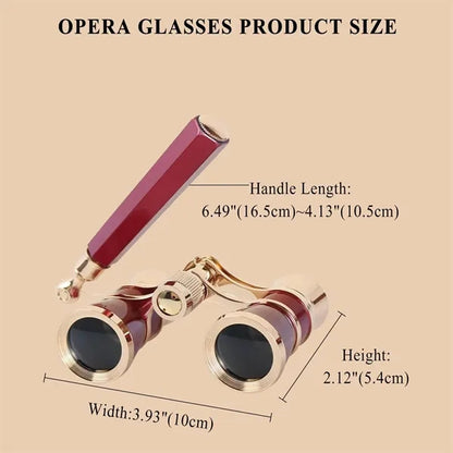 Portable Retro Concert Opera Glasses Binoculars with Handle