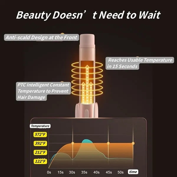 Portable 4 temperatures fast-heating automatic curling iron