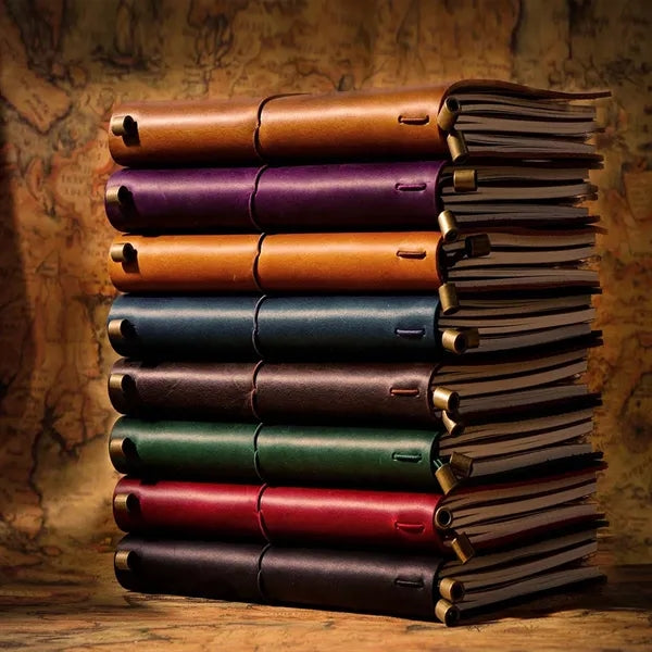 Retro pendants leather traveler daily gifts journal notebook