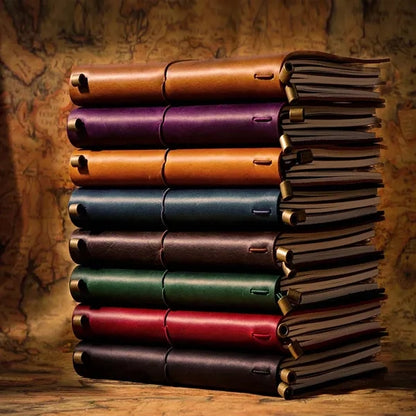 Retro pendants leather traveler daily gifts journal notebook