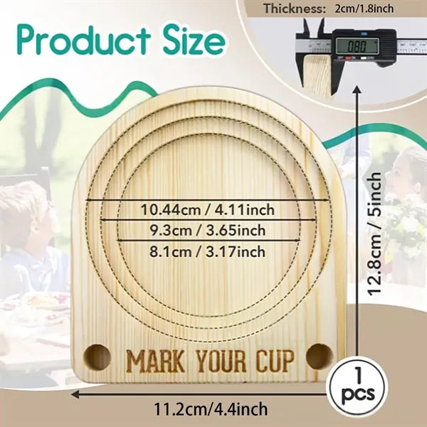 Wooden party picnic kitchen cup holder with marker slot