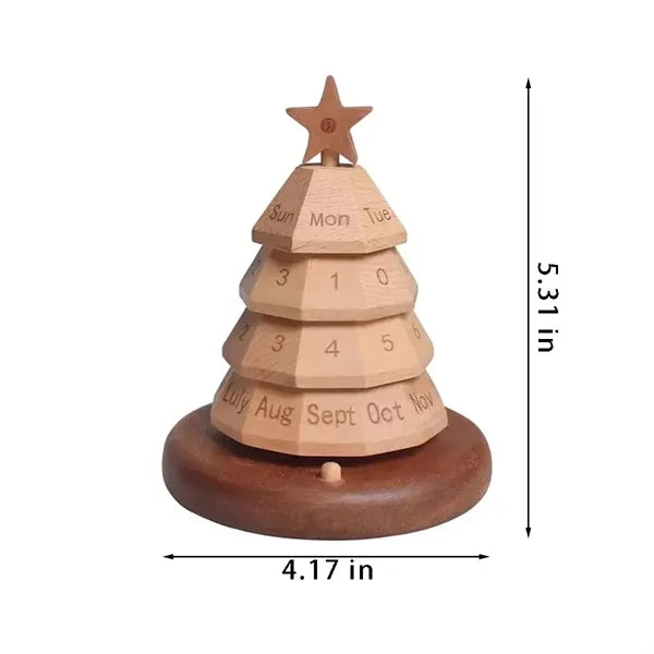 Christmas decor novelty desktop wooden perpetual calendar