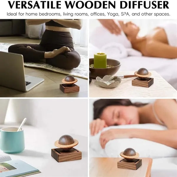 Home office desk decor planet wooden essential oil diffuser