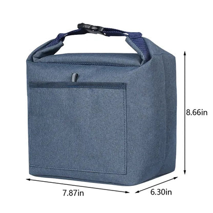Picnic beach work durable roll-top insulated lunch tote bag