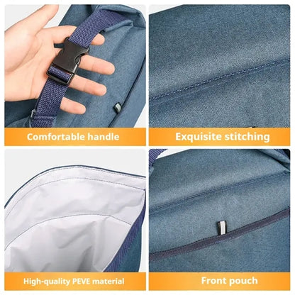 Picnic beach work durable roll-top insulated lunch tote bag