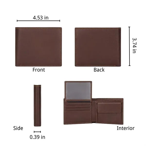 Birthday men's pocket RFID blocking slim real leather wallet