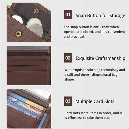 Birthday men's pocket RFID blocking slim real leather wallet