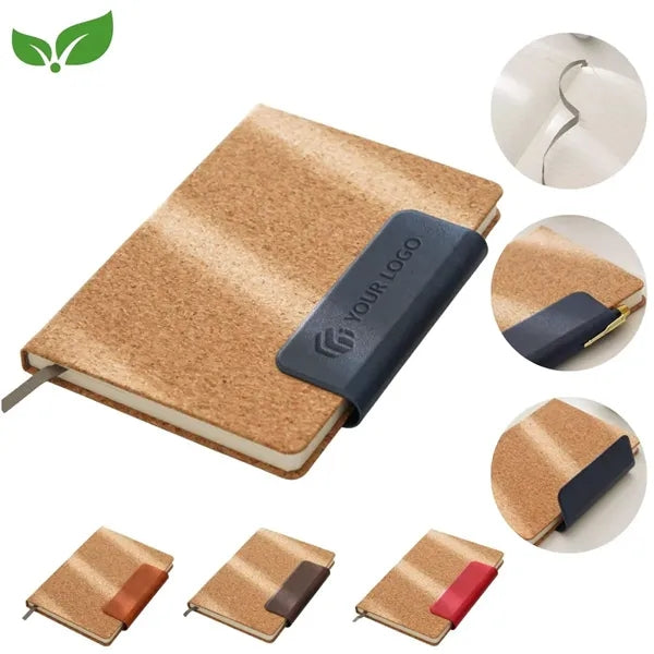 Office school eco-friendly cork cover lined journal notebook