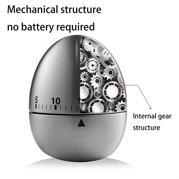 Mechanical Kitchen Timer Egg Shape Eco Friendly Baking Tool