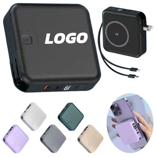 10000mAh Power Bank Built in Cables and Wall Plug Charger