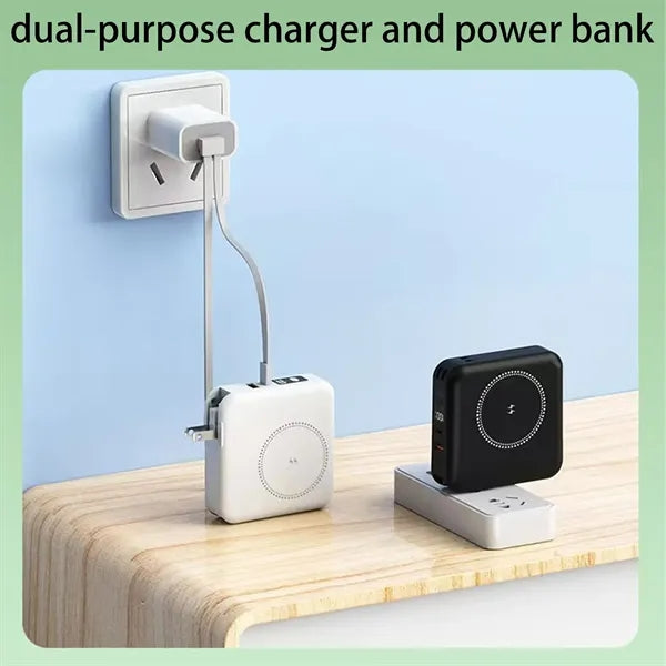 10000mAh Power Bank Built in Cables and Wall Plug Charger