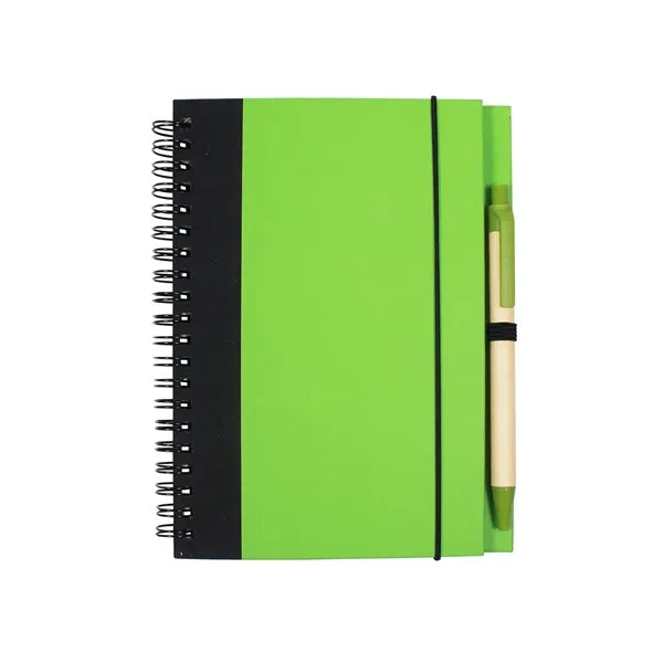 Contrast Paperboard Spiral Notebook & Pen 5.5" x 7.125"