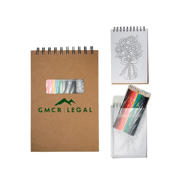 Notebook With Colored Pencils