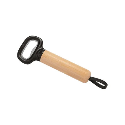 Bamboo Bottle Opener with Silicone Strap