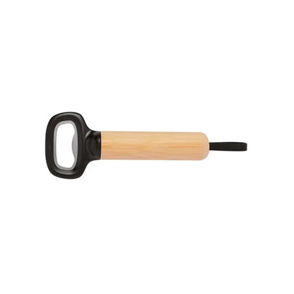Bamboo Bottle Opener with Silicone Strap