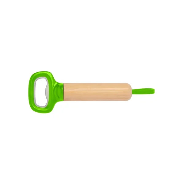 Bamboo Bottle Opener with Silicone Strap