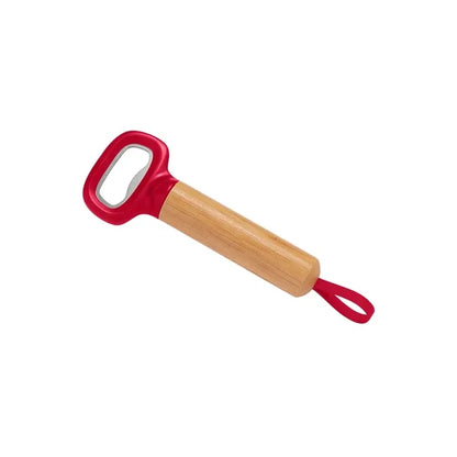 Bamboo Bottle Opener with Silicone Strap