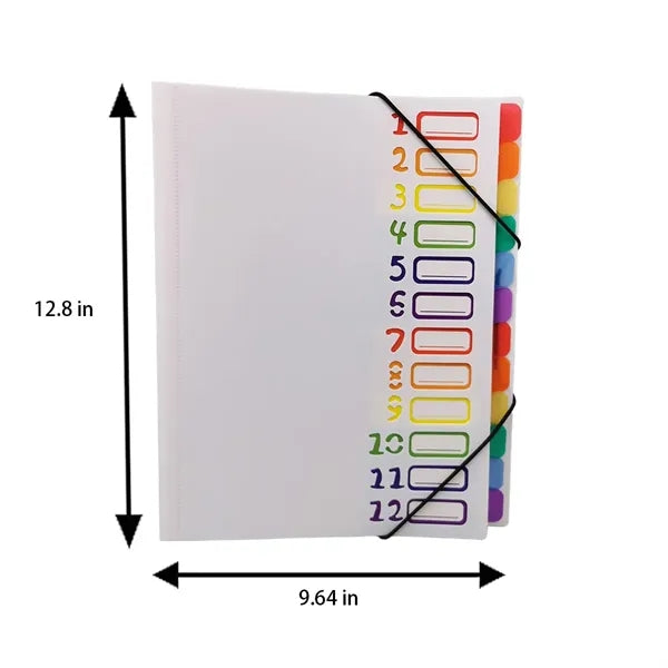 Multi-Layer A4 Rainbow Classification Page Accordion Folder