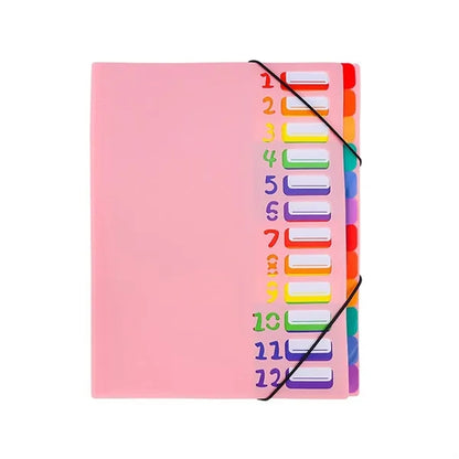 Multi-Layer A4 Rainbow Classification Page Accordion Folder