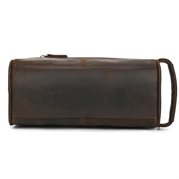 Genuine Crazy Horse Leather Clutch Cosmetic Bag