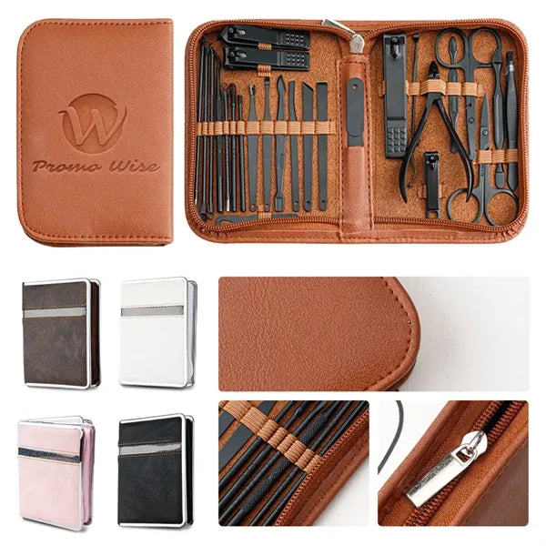 Manicure Nail Clippers 26-Piece Set With Travel Case