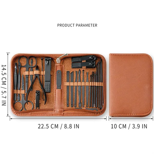 Manicure Nail Clippers 26-Piece Set With Travel Case