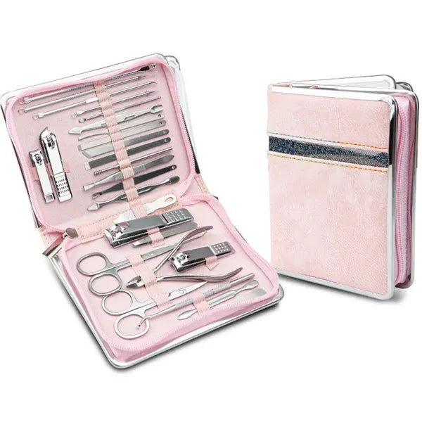 Manicure Nail Clippers 26-Piece Set With Travel Case