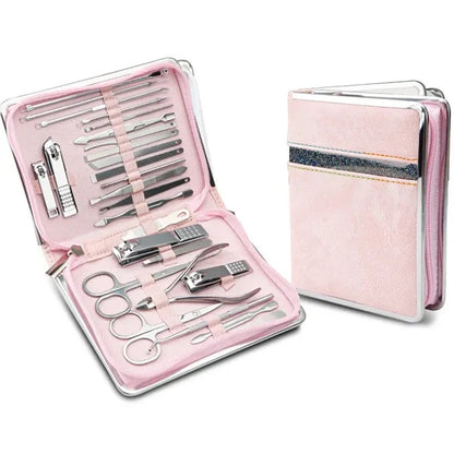 Manicure Nail Clippers 26-Piece Set With Travel Case