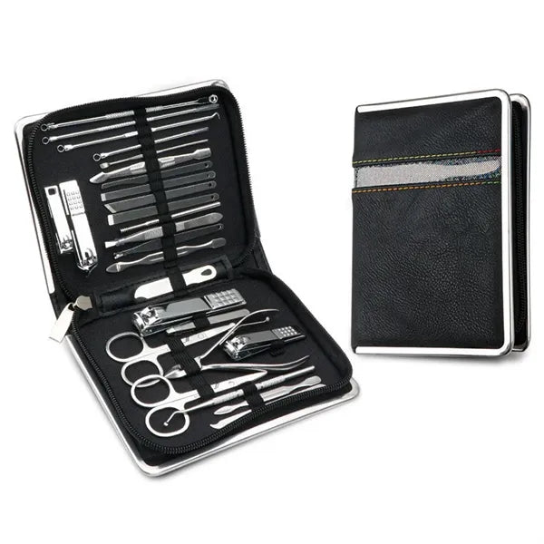 Manicure Nail Clippers 26-Piece Set With Travel Case