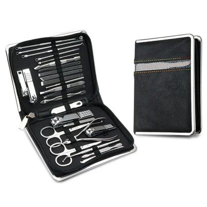 Manicure Nail Clippers 26-Piece Set With Travel Case