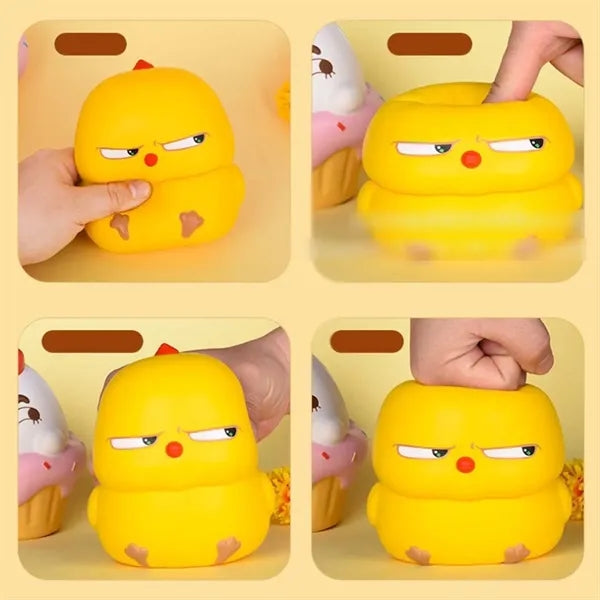 Funny chicken kids party favor stress relieve squishy toy
