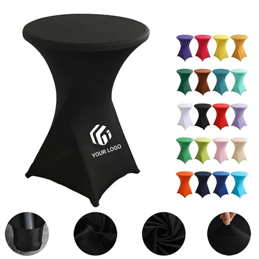 Wedding hotel elastic round cocktail table cover tablecloth