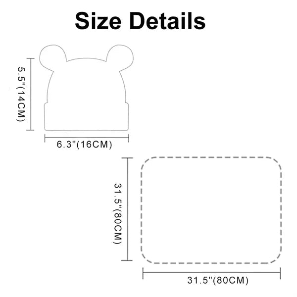 Unisex Baby Swaddle Blanket with Hat Set