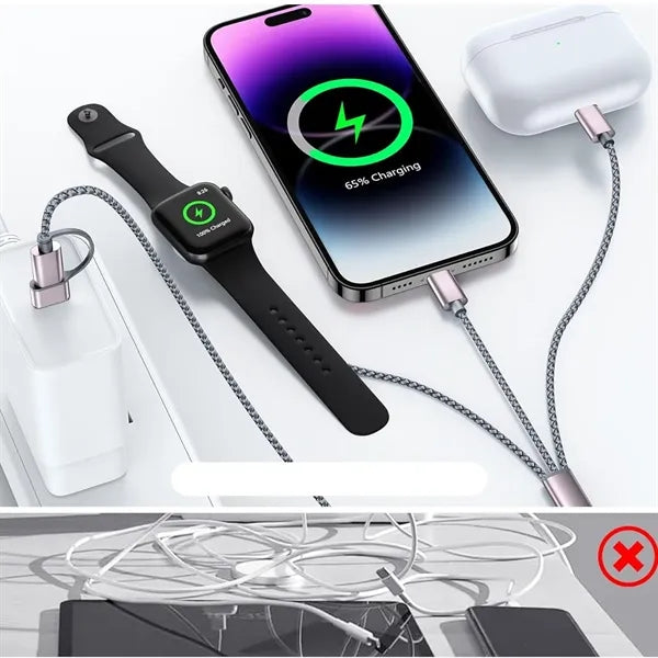 Vacation camping travel phone 3 in 2 multi charging cable