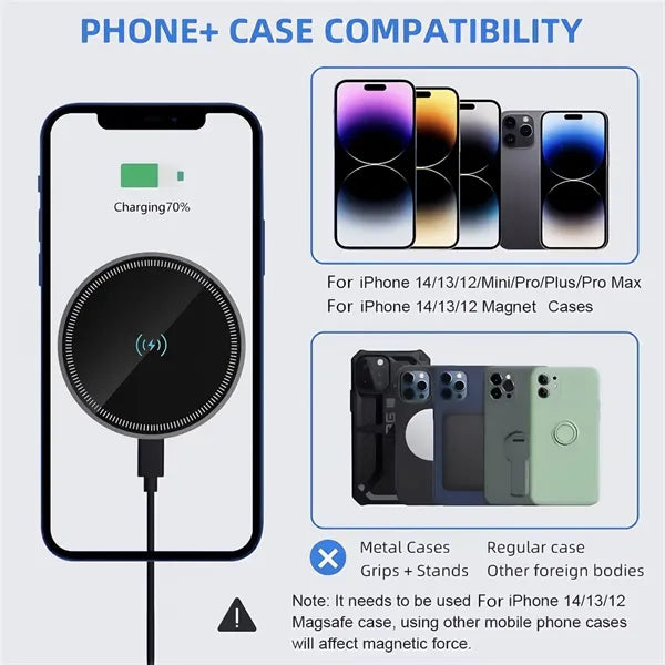 15W Smart Magnetic Wireless Car Charger for iPhone